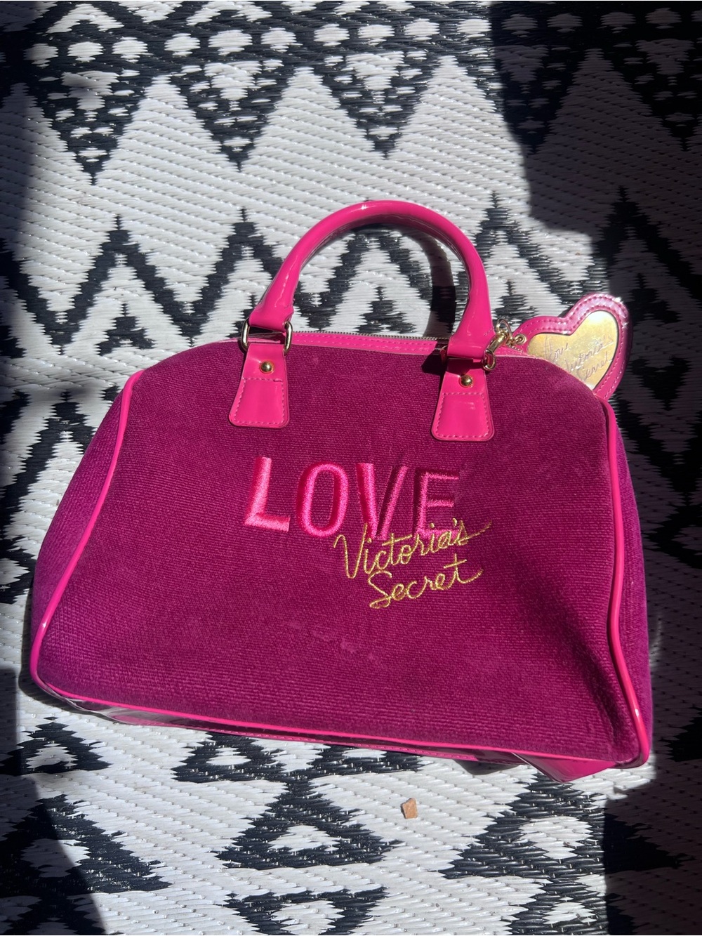 Victoria's Secret fuchsia pink LOVE Satchel
